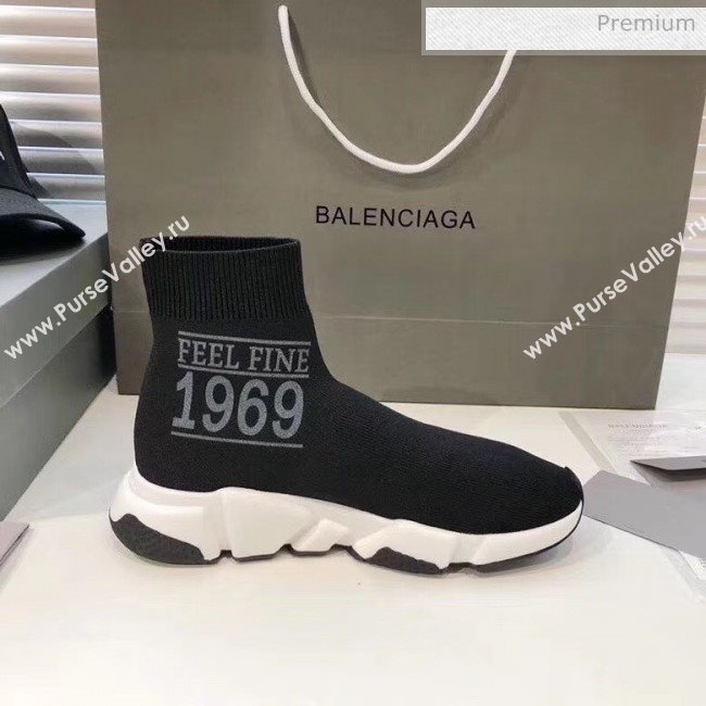 Balenciaga London Knit Sock Speed Trainer Sneaker Black 2020 (MD-20033008)