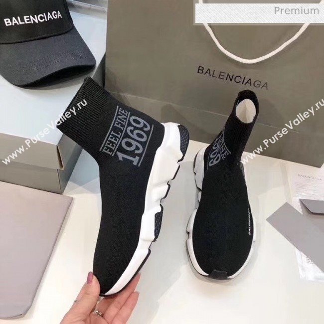 Balenciaga London Knit Sock Speed Trainer Sneaker Black 2020 (MD-20033008)