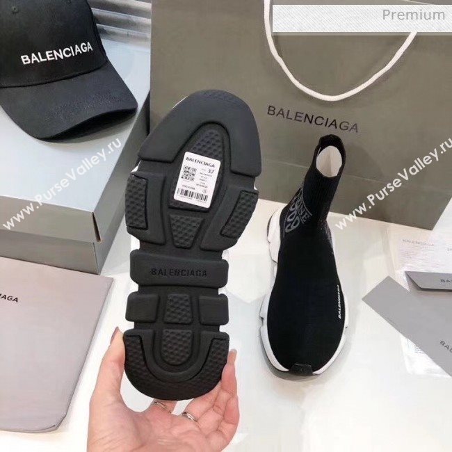 Balenciaga London Knit Sock Speed Trainer Sneaker Black 2020 (MD-20033008)