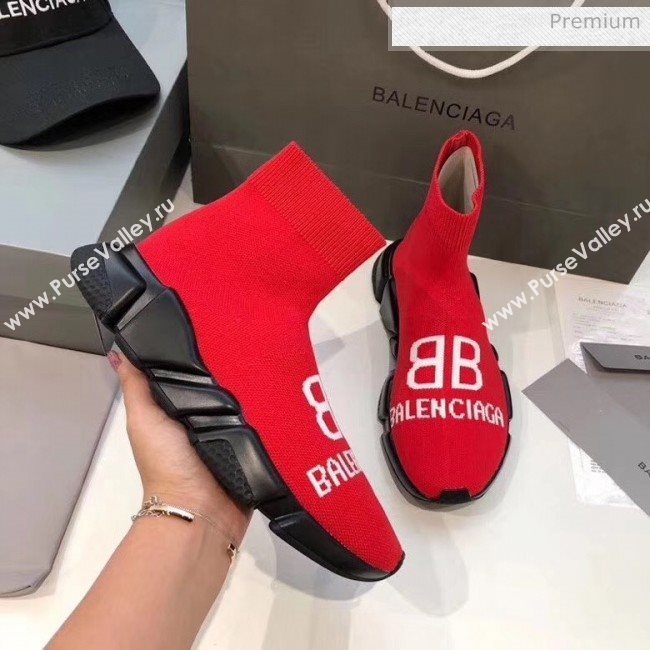 Balenciaga BB Knit Sock Speed Trainer Sneaker Red 2020 (MD-20033004)