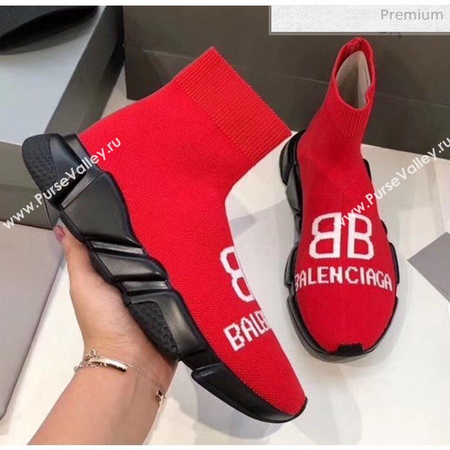 Balenciaga BB Knit Sock Speed Trainer Sneaker Red 2020 (MD-20033004)