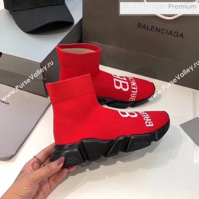 Balenciaga BB Knit Sock Speed Trainer Sneaker Red 2020 (MD-20033004)