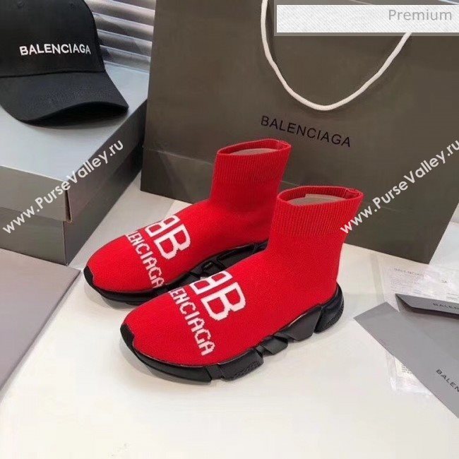 Balenciaga BB Knit Sock Speed Trainer Sneaker Red 2020 (MD-20033004)