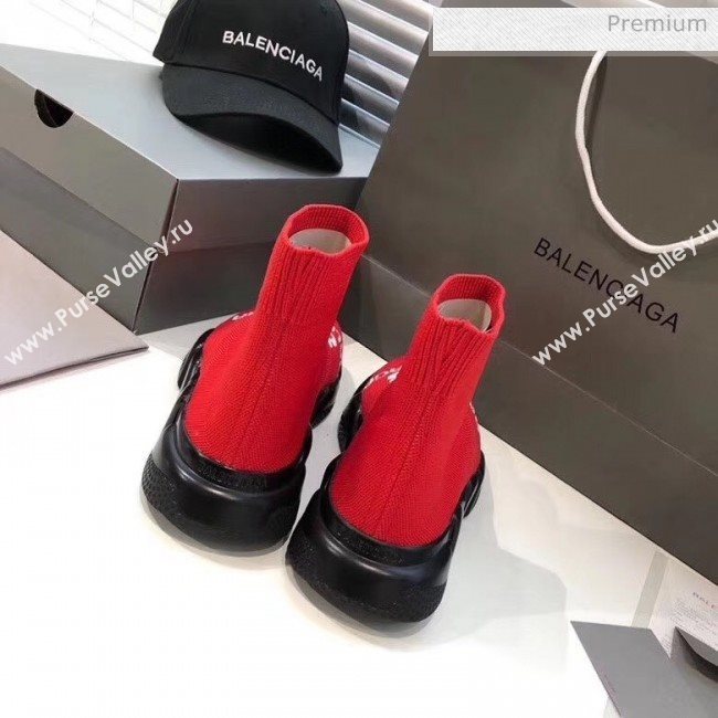 Balenciaga BB Knit Sock Speed Trainer Sneaker Red 2020 (MD-20033004)