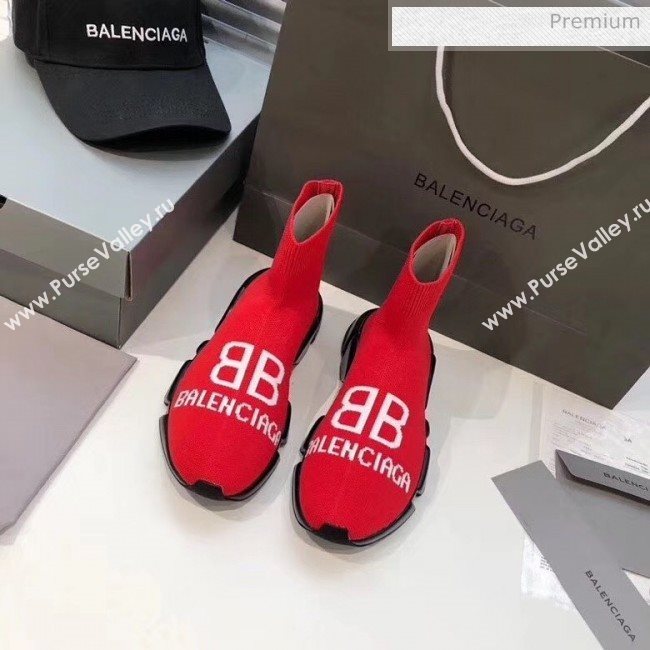Balenciaga BB Knit Sock Speed Trainer Sneaker Red 2020 (MD-20033004)