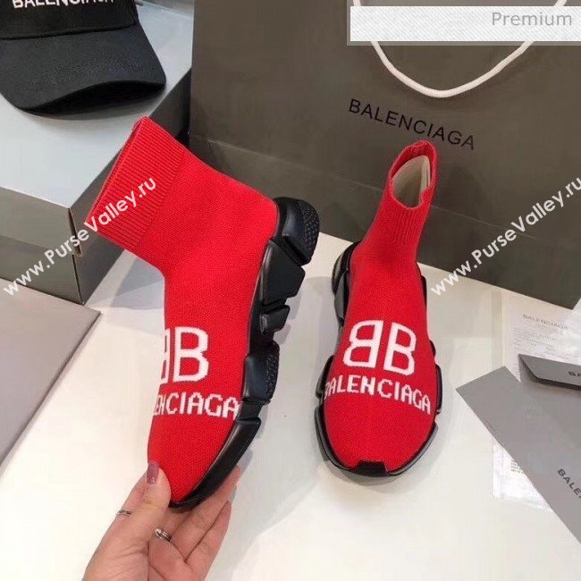 Balenciaga BB Knit Sock Speed Trainer Sneaker Red 2020 (MD-20033004)