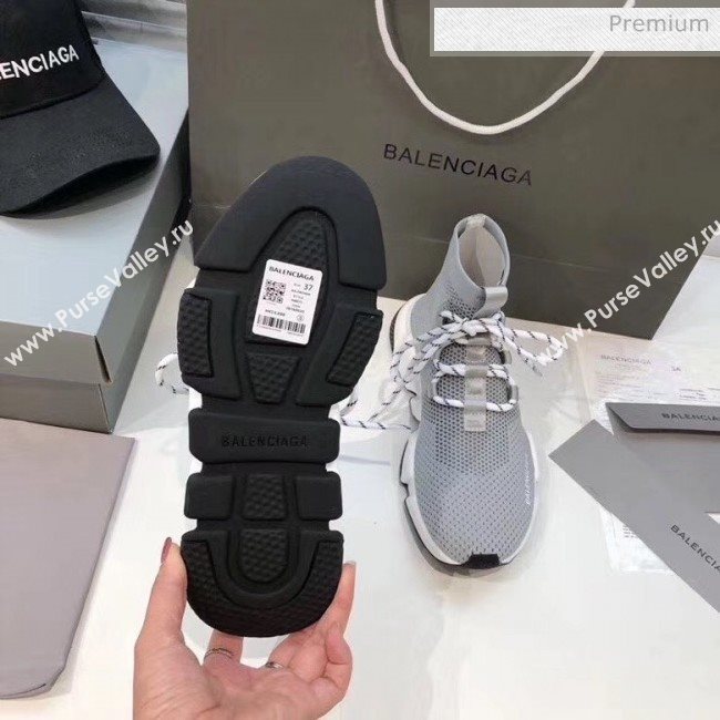 Balenciaga Lace-Up Knit Sock Speed Trainer Sneaker Grey 2020 (MD-20033003)