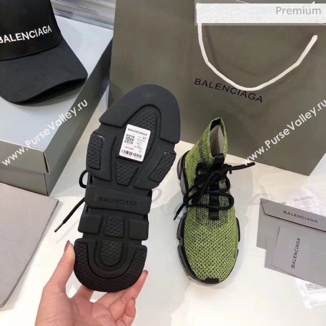 Balenciaga Lace-Up Knit Sock Speed Trainer Sneaker Green 2020 (MD-20033002)