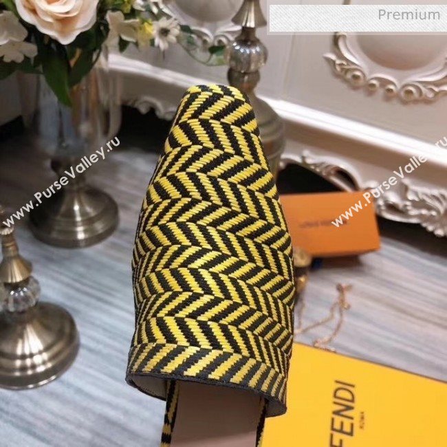 Fendi Woven Leather High Heel Mules Sandals Yellow 2020 (MD-20033103)