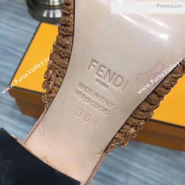 Fendi Woven High Heel Mules Sandals Brown 2020 (MD-20033106)