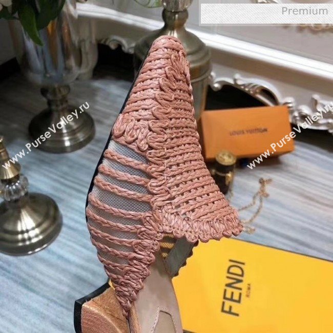 Fendi Woven High Heel Mules Sandals Pink 2020 (MD-20033108)