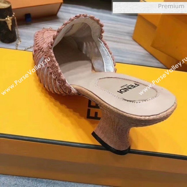 Fendi Woven High Heel Mules Sandals Pink 2020 (MD-20033108)