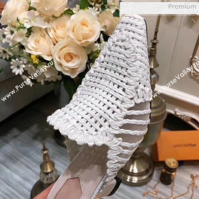 Fendi Woven High Heel Mules Sandals White 2020 (MD-20033109)