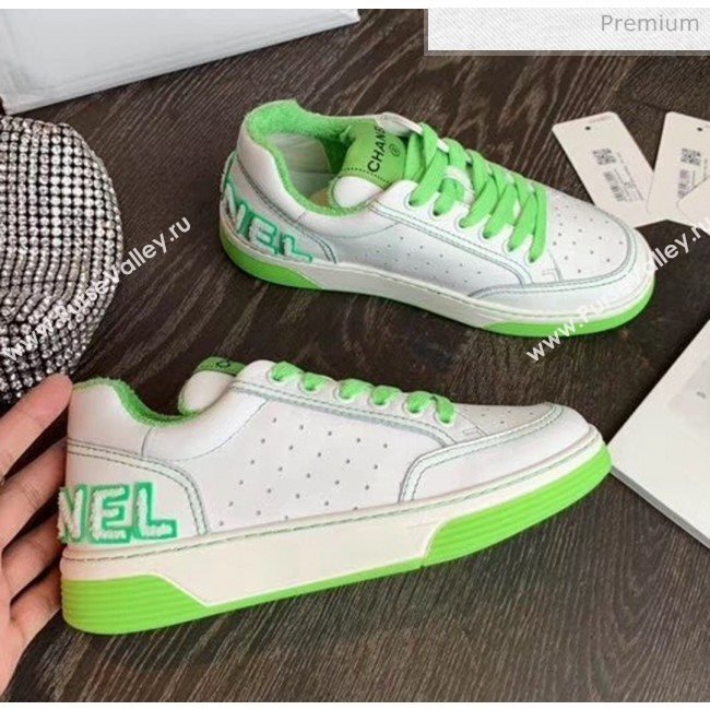 Chanel Multicolor Calfskin Leather Sneaker White/Green 2020 (MD-20032624)