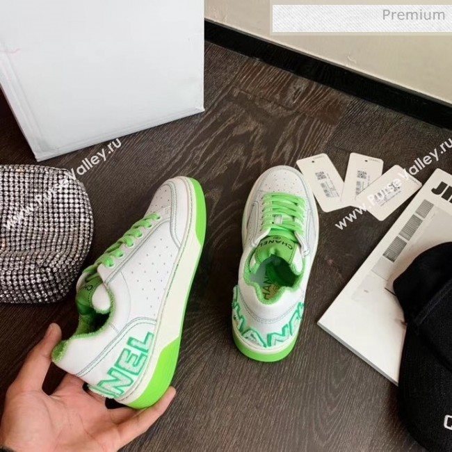 Chanel Multicolor Calfskin Leather Sneaker White/Green 2020 (MD-20032624)