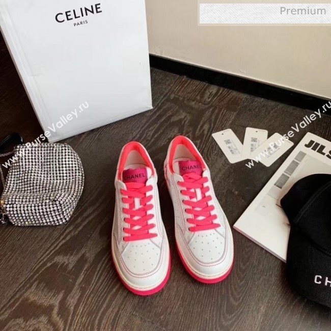 Chanel Multicolor Calfskin Leather Sneaker G35934 White/Hot Pink 2020 (MD-20032626)
