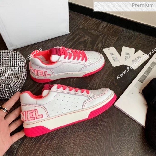 Chanel Multicolor Calfskin Leather Sneaker G35934 White/Hot Pink 2020 (MD-20032626)