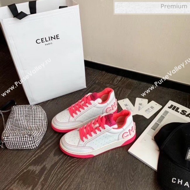 Chanel Multicolor Calfskin Leather Sneaker G35934 White/Hot Pink 2020 (MD-20032626)
