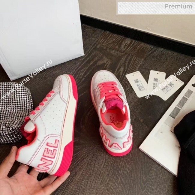 Chanel Multicolor Calfskin Leather Sneaker G35934 White/Hot Pink 2020 (MD-20032626)