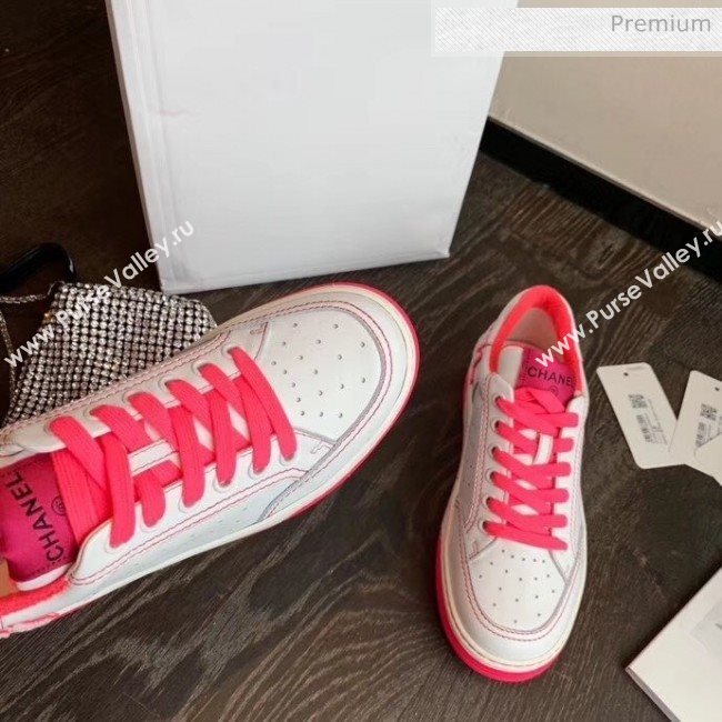 Chanel Multicolor Calfskin Leather Sneaker G35934 White/Hot Pink 2020 (MD-20032626)