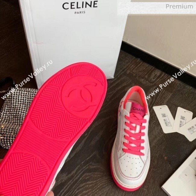 Chanel Multicolor Calfskin Leather Sneaker G35934 White/Hot Pink 2020 (MD-20032626)