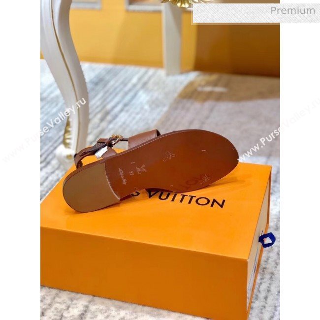 Louis Vuitton ACADEMY Sandals in Calfskin &amp; Monogram Canvas Brown 2020 (SY-20032632)