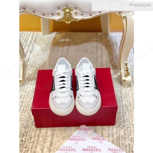 Valentino Calfskin VL7N Sneaker with Bands For Women and Men White/Black 2020 (SY-20032701)