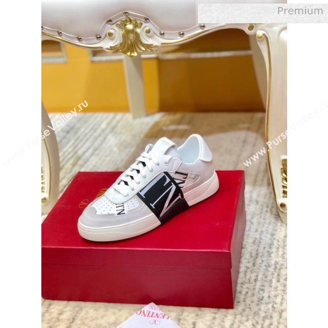 Valentino Calfskin VL7N Sneaker with Bands For Women and Men White/Black 2020 (SY-20032701)