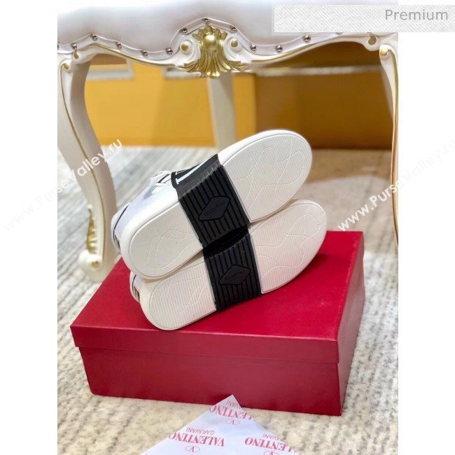 Valentino Calfskin VL7N Sneaker with Bands For Women and Men White/Black 2020 (SY-20032701)