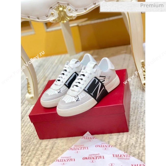 Valentino Calfskin VL7N Sneaker with Bands For Women and Men White/Black 2020 (SY-20032701)