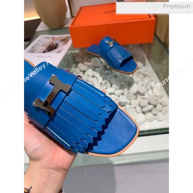 Hermes Calfskin Auteuil Sandal Blue 2020 (MD-20040132)