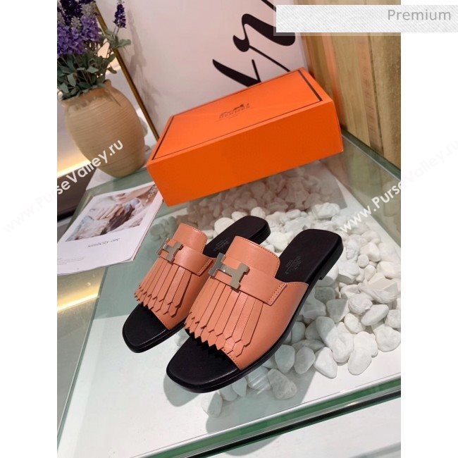 Hermes Calfskin Auteuil Sandal Nude Pink 2020 (MD-20040134)