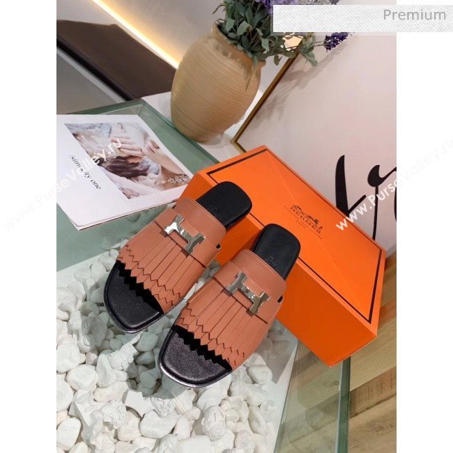 Hermes Calfskin Auteuil Sandal Nude Pink 2020 (MD-20040134)