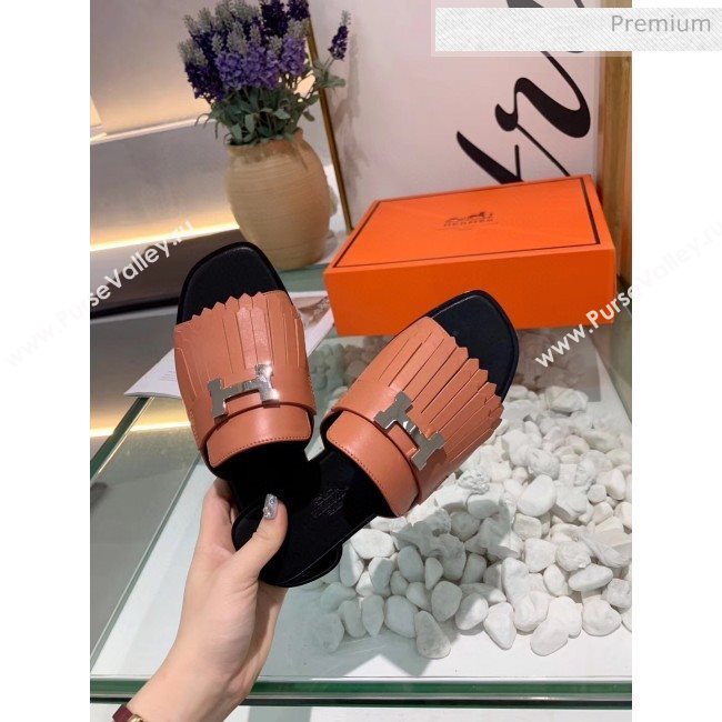 Hermes Calfskin Auteuil Sandal Nude Pink 2020 (MD-20040134)