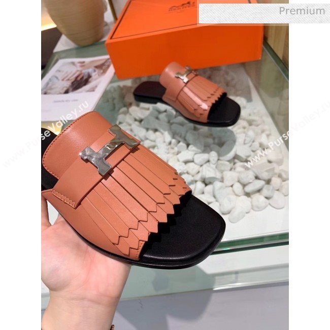 Hermes Calfskin Auteuil Sandal Nude Pink 2020 (MD-20040134)