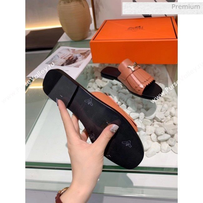 Hermes Calfskin Auteuil Sandal Nude Pink 2020 (MD-20040134)