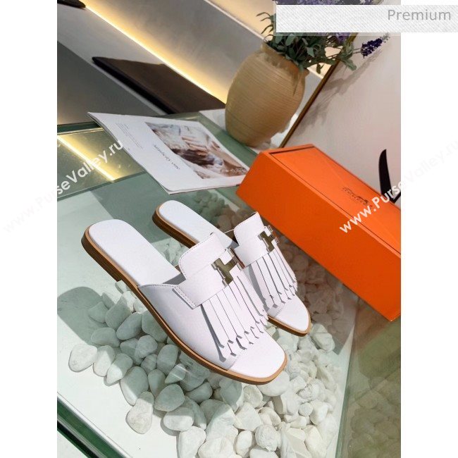 Hermes Calfskin Auteuil Sandal White 2020 (MD-20040135)