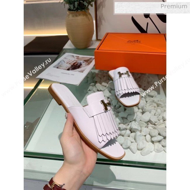 Hermes Calfskin Auteuil Sandal White 2020 (MD-20040135)