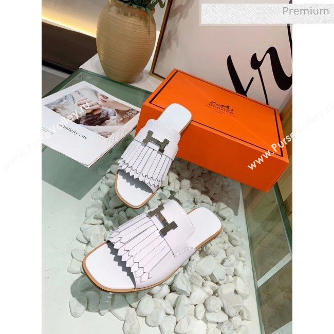 Hermes Calfskin Auteuil Sandal White 2020 (MD-20040135)