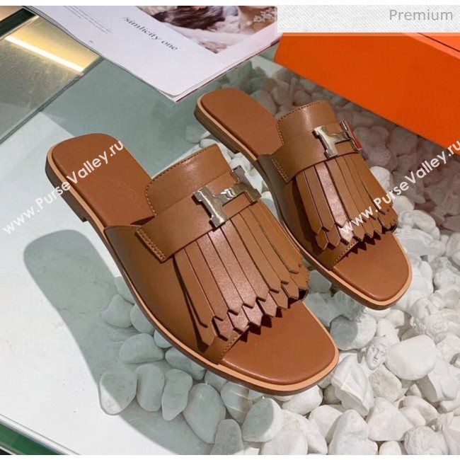 Hermes Calfskin Auteuil Sandal Brown 2020 (MD-20040137)