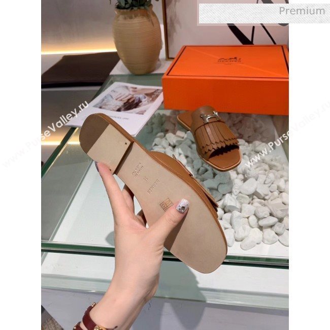 Hermes Calfskin Auteuil Sandal Brown 2020 (MD-20040137)