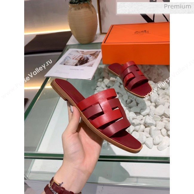 Hermes Calfskin Amore Sandal Burgundy/Red 2020 (MD-20040138)