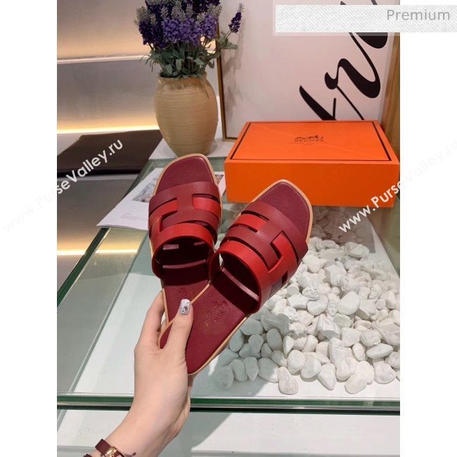 Hermes Calfskin Amore Sandal Burgundy/Red 2020 (MD-20040138)