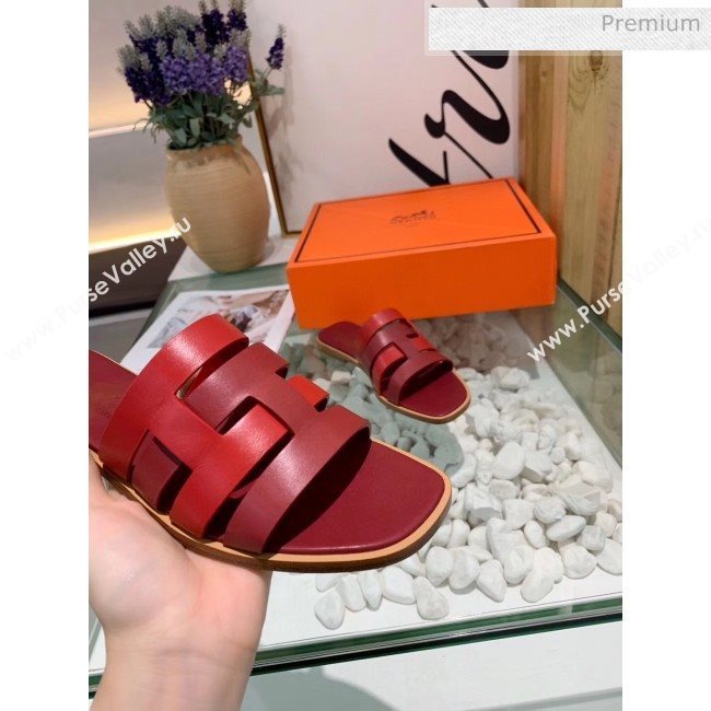 Hermes Calfskin Amore Sandal Burgundy/Red 2020 (MD-20040138)