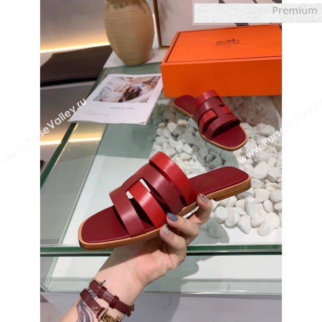 Hermes Calfskin Amore Sandal Burgundy/Red 2020 (MD-20040138)