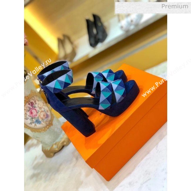 Hermes Suede Aretha Sandal Blue 2020 (SY-20040142)