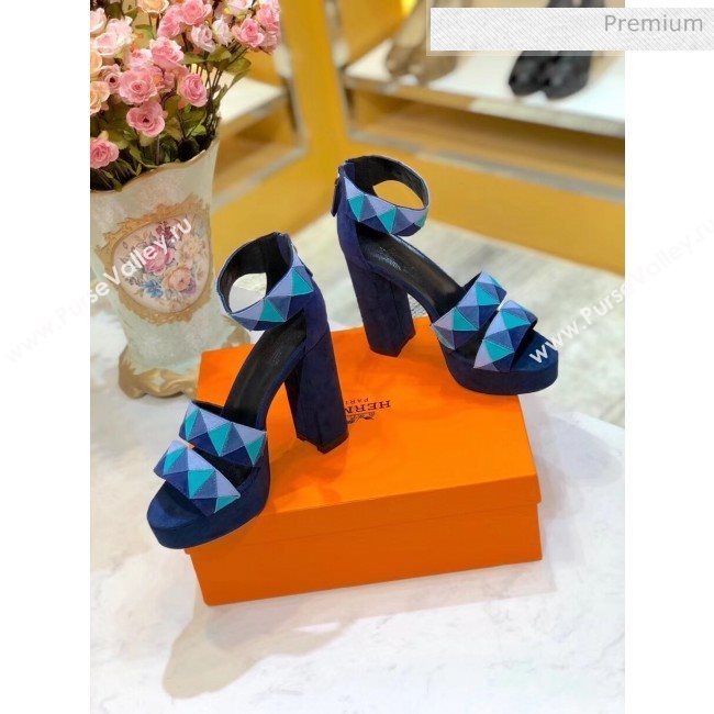 Hermes Suede Aretha Sandal Blue 2020 (SY-20040142)