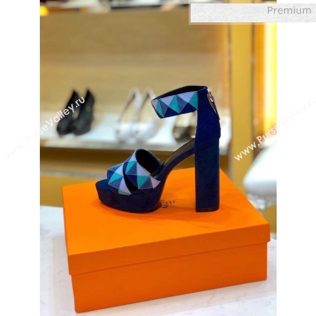 Hermes Suede Aretha Sandal Blue 2020 (SY-20040142)