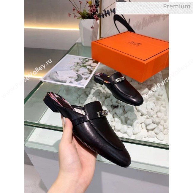 Hermes Calfskin Oz Mules Black 2020 (MD-20033135)