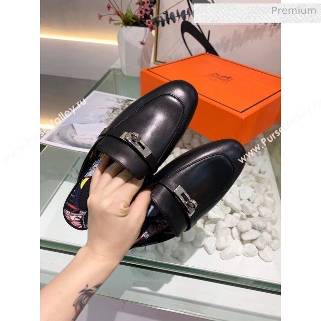 Hermes Calfskin Oz Mules Black 2020 (MD-20033135)